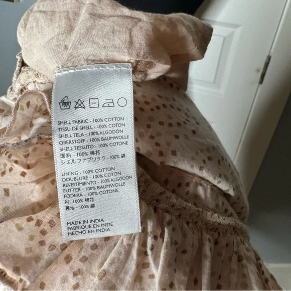 Cleobella Zane Tiered Ruffle Midi Dress Women's Size Large Tie Shoulders - Picture 9 of 10